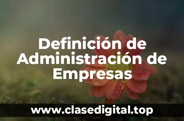 Definición técnica de Administración de Empresas