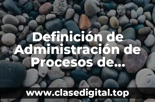 Definición de Administración de Procesos de Proyectos