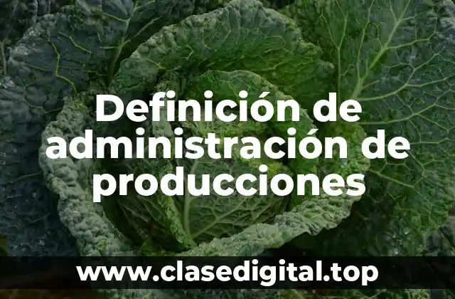 Definición de administración de producciones