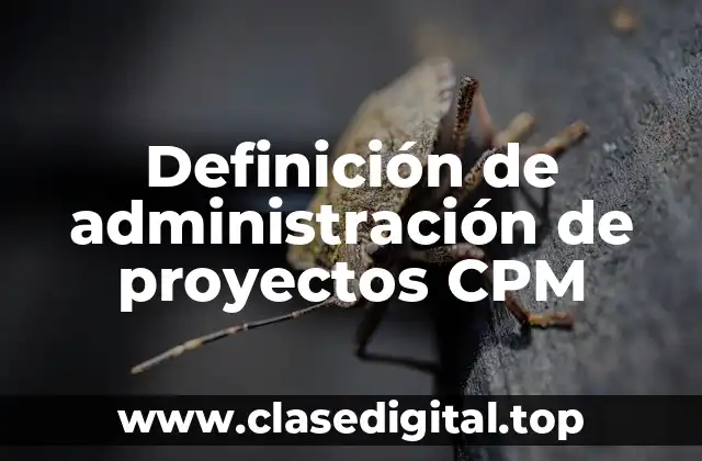 Ejemplos de administración de proyectos CPM