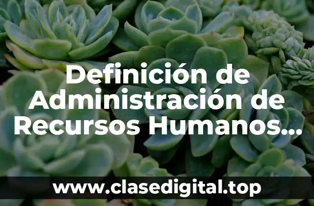 Definición de Administración de Recursos Humanos Fernández Arias Galicia