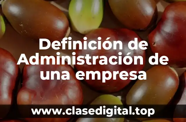 Definición técnica de administración de una empresa