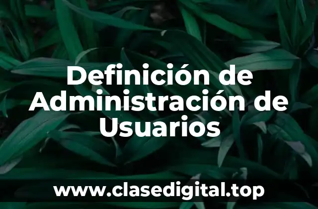 Definición de Administración de Usuarios