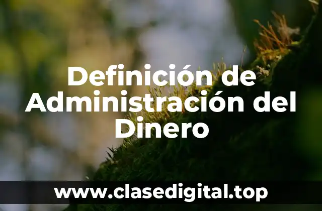 Definición Técnica de Administración del Dinero