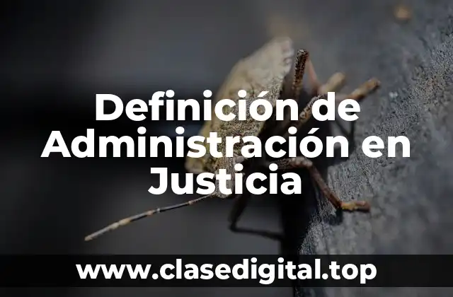 Definición de Administración en Justicia