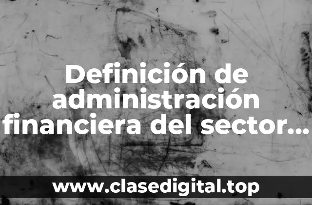 Definición de administración financiera del sector público