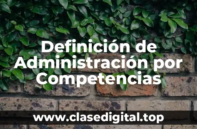 Definición de Administración por Competencias