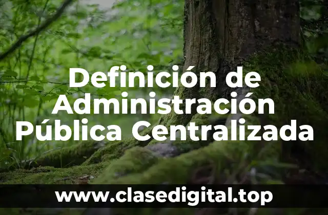 Definición técnica de Administración Pública Centralizada
