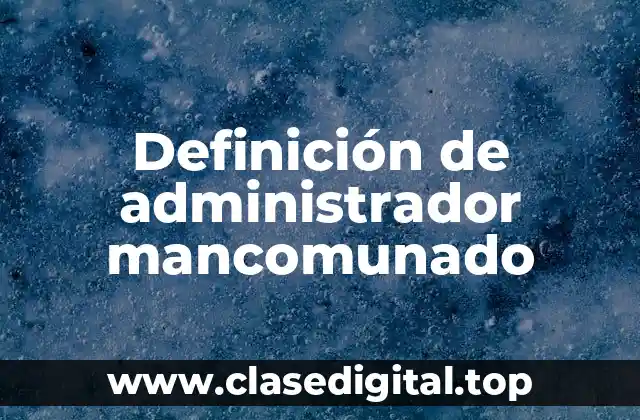 Definición de administrador mancomunado