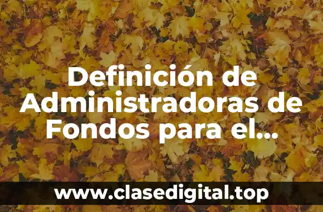 Definición de Administradoras de Fondos para el Retiro