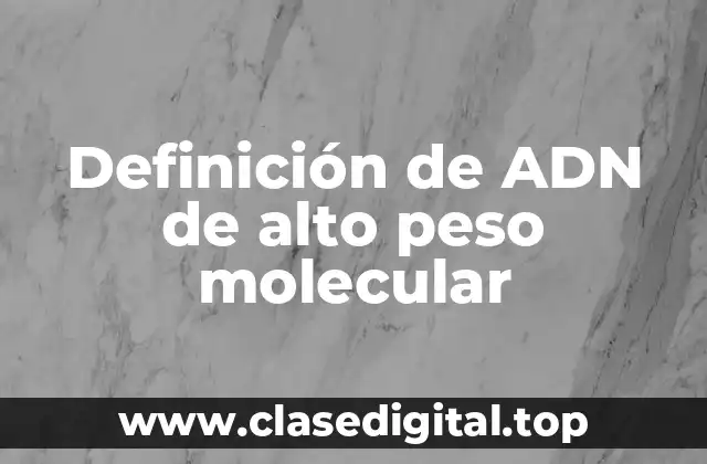 Definición de ADN de alto peso molecular