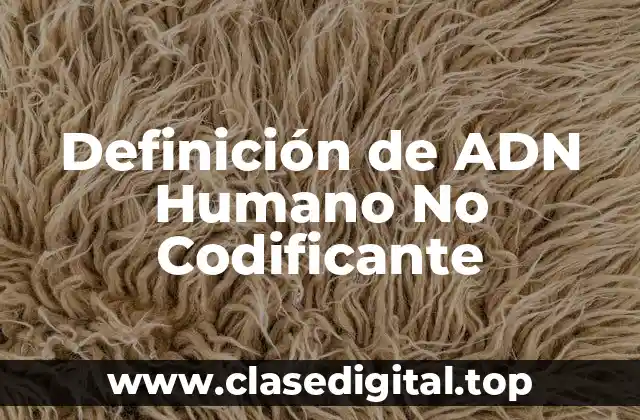 Definición de ADN Humano No Codificante