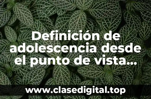 Definición de adolescencia desde el punto de vista social
