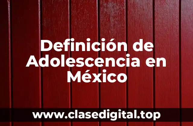 Definición de Adolescencia en México