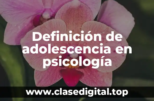 Definición de adolescencia en psicología