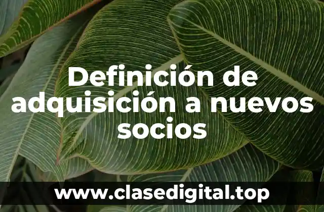 Definición de adquisición a nuevos socios