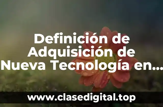 Definición de Adquisición de Nueva Tecnología en Consultoría