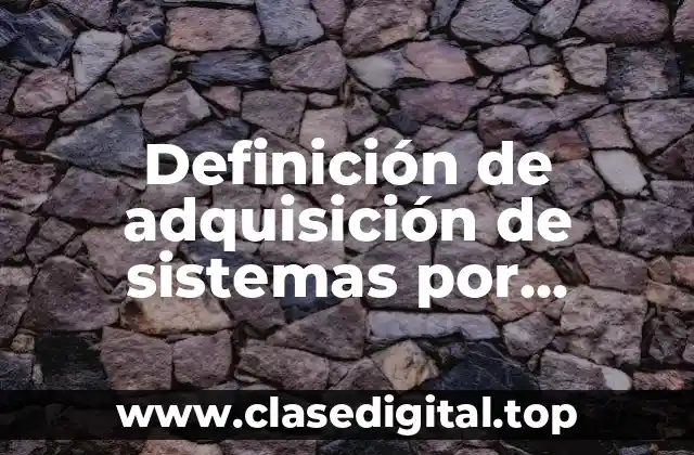 Definición de adquisición de sistemas por outsourcing