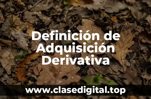 Definición de Adquisición Derivativa