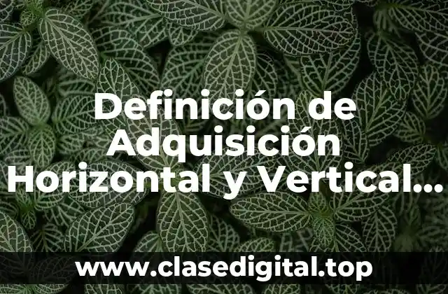 Definición de Adquisición Horizontal y Vertical en Administración