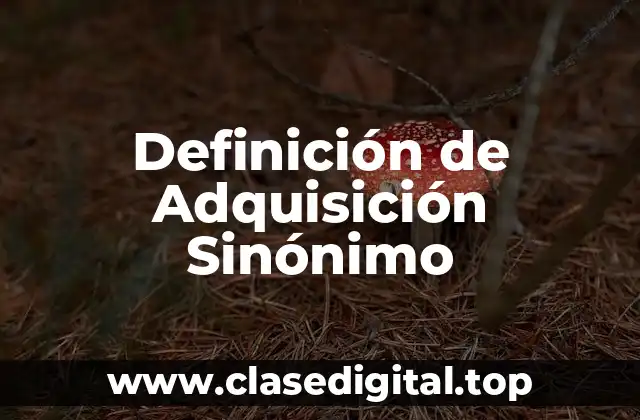 Definición de Adquisición Sinónimo