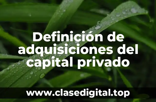 Definición de adquisiciones del capital privado