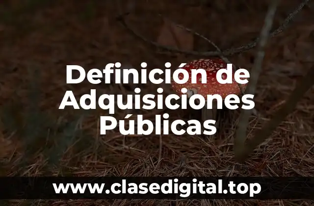 Definición de Adquisiciones Públicas