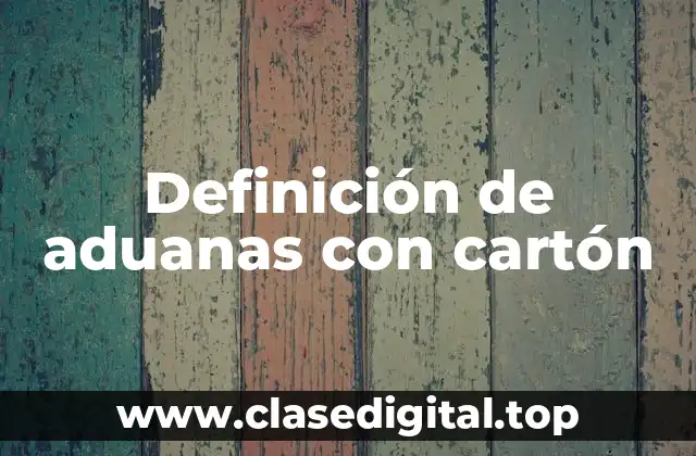 Definición de aduanas con cartón