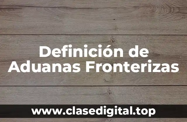 Definición de Aduanas Fronterizas