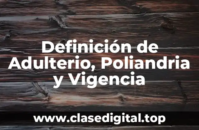 Definición de Adulterio, Poliandria y Vigencia