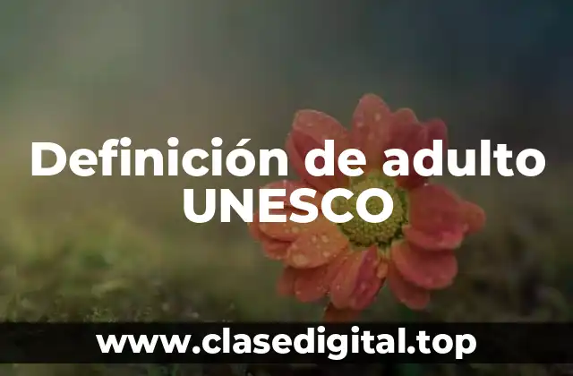 Definición de adulto UNESCO