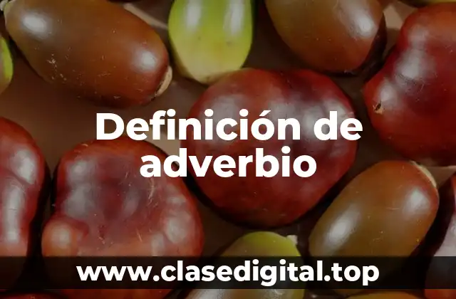 Definición técnica de adverbio