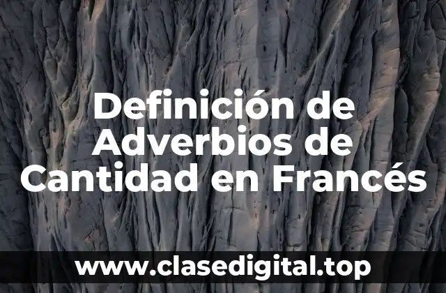 Definición de Adverbios de Cantidad en Francés
