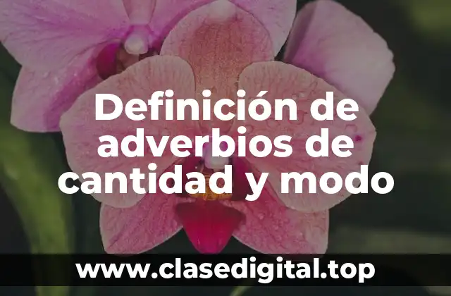 Ejemplos de adverbios de cantidad y modo