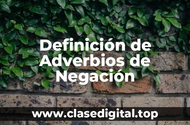 Definición de Adverbios de Negación