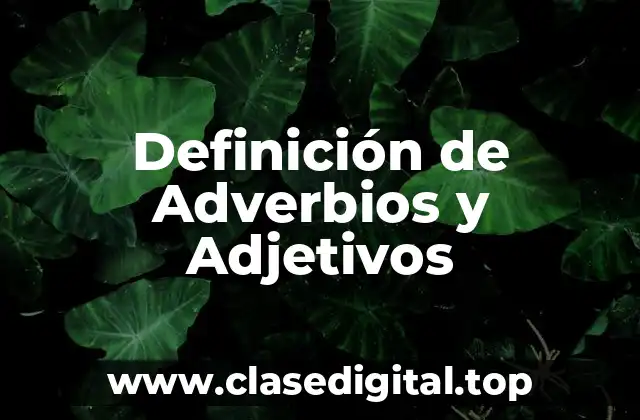 Definición de Adverbios y Adjetivos