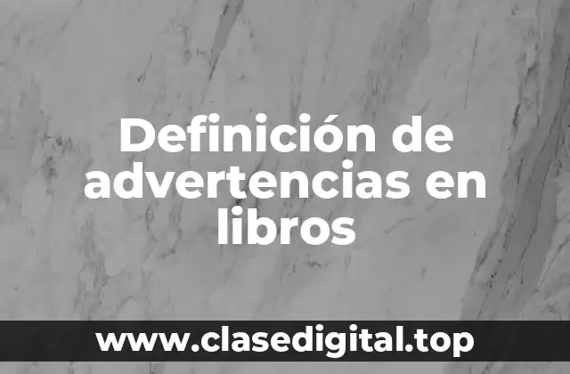 Definición de advertencias en libros