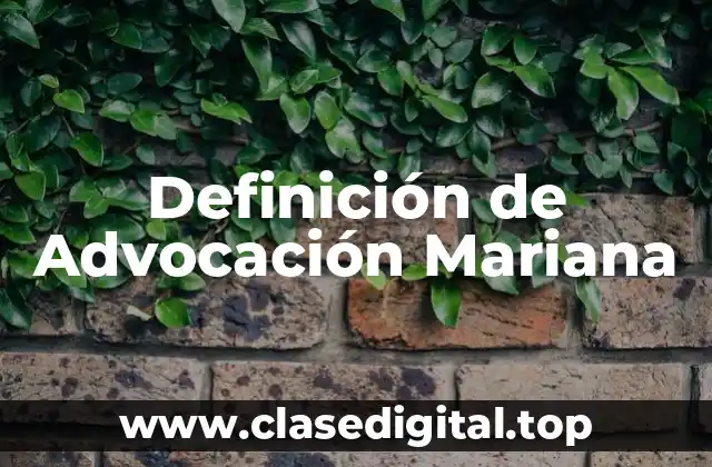 Definición técnica de Advocación Mariana