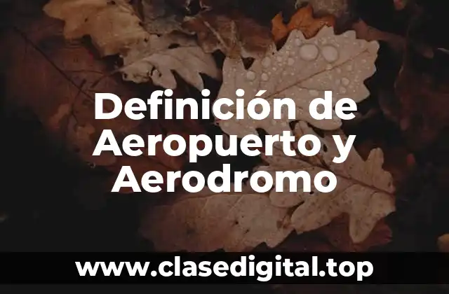 Definición de Aeropuerto y Aerodromo