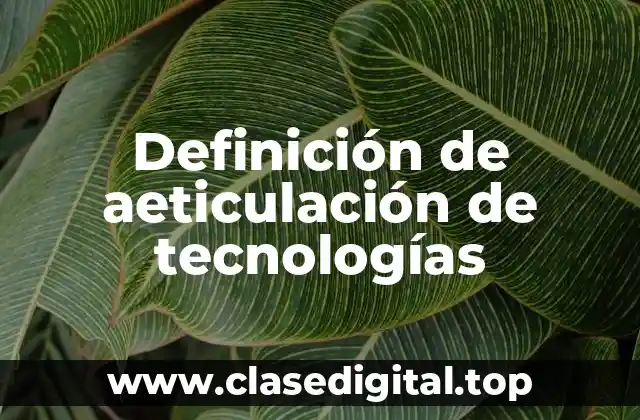Definición de aeticulación de tecnologías