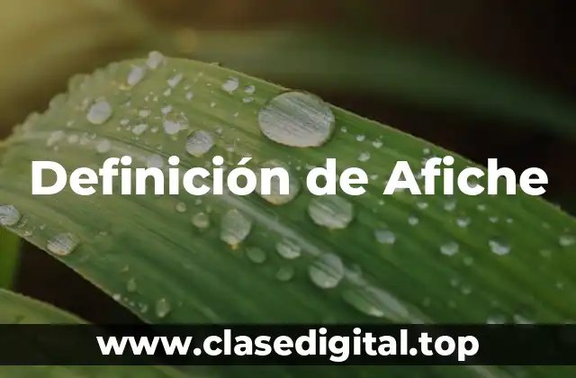 Definición de Afiche