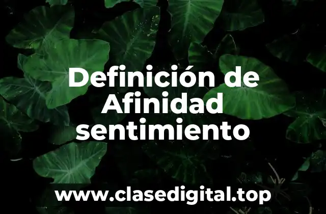 Definición de Afinidad sentimiento