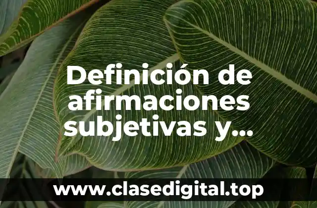 Definición de afirmaciones subjetivas y objetivas