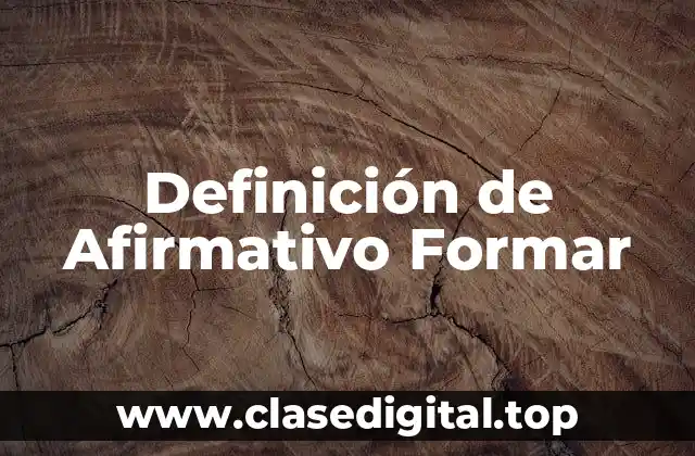 Definición de Afirmativo Formar