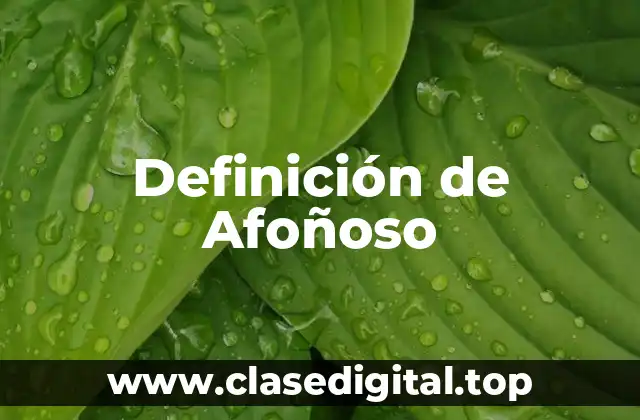 Definición de Afoñoso