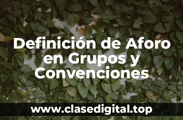 Definición de Aforo en Grupos y Convenciones