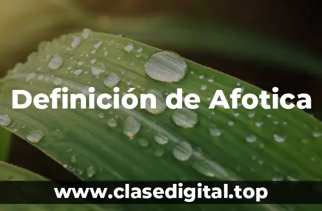 Definición de Afotica