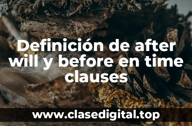 Ejemplos de after will y before en time clauses