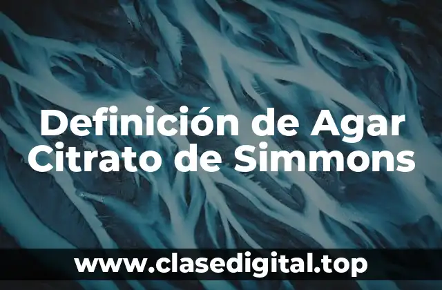 Definición de Agar Citrato de Simmons