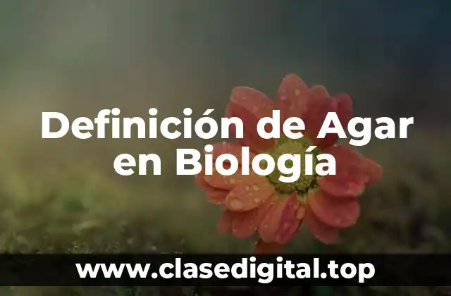 Definición de Agar en Biología